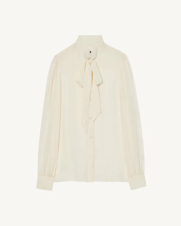Nili Lotan CARINA SILK BLOUSE Ivory Women Tops