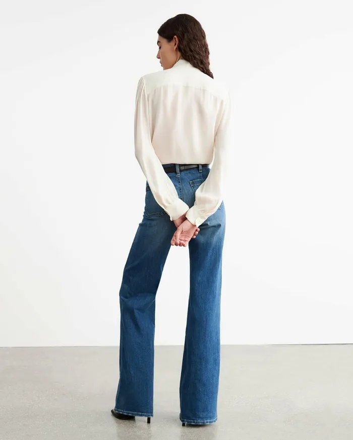 Nili Lotan CARINA SILK BLOUSE Ivory Women Tops
