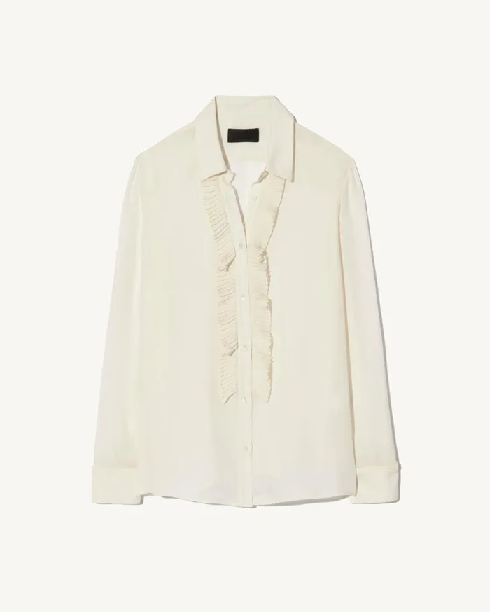 Nili Lotan DANIKA SILK SHIRT Ivory Women Tops