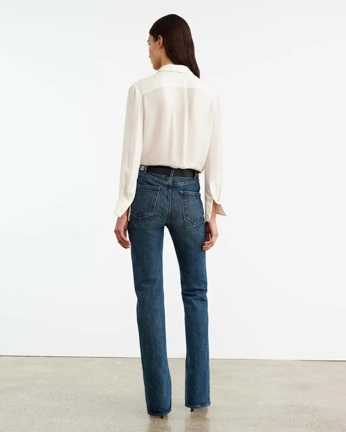 Nili Lotan DANIKA SILK SHIRT Ivory Women Tops