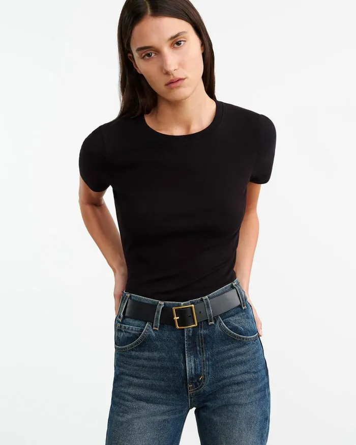 Nili Lotan ELIN TEE Black Women Tees