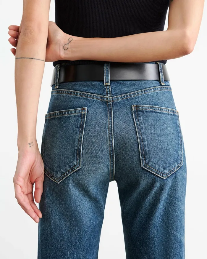 Nili Lotan JOAN LEATHER COMBO JEAN Simon Wash W Cognac Women Denim