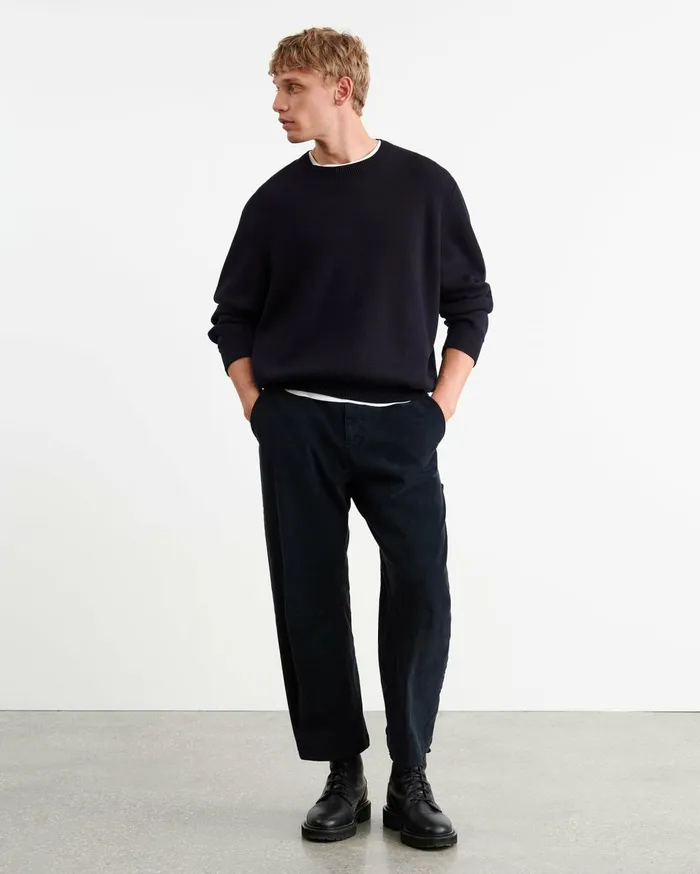 Nili Lotan LELAND SWEATER Dark Navy Men Sweaters