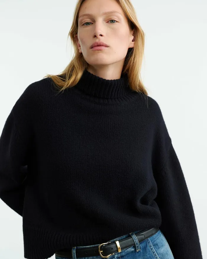Nili Lotan OMAIRA SWEATER Dark Pine Women Knits and Sweaters