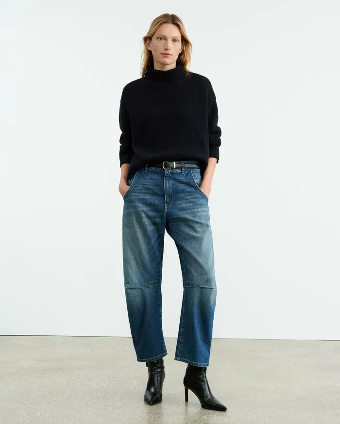 Nili Lotan OMAIRA SWEATER Dark Pine Women Knits and Sweaters
