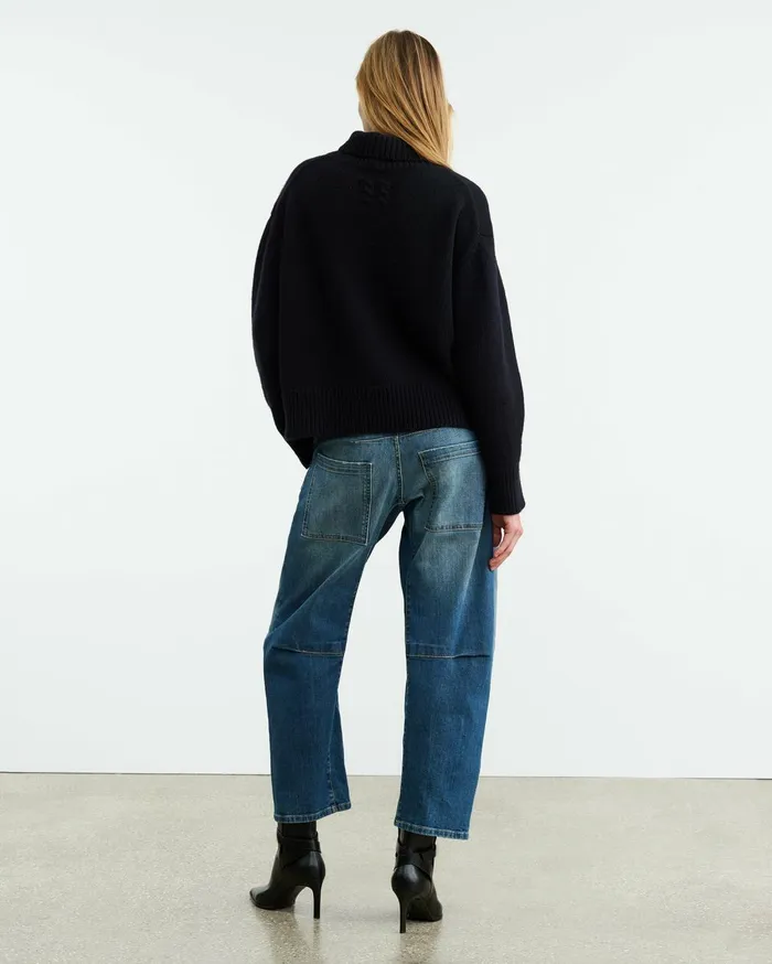 Nili Lotan OMAIRA SWEATER Dark Pine Women Knits and Sweaters