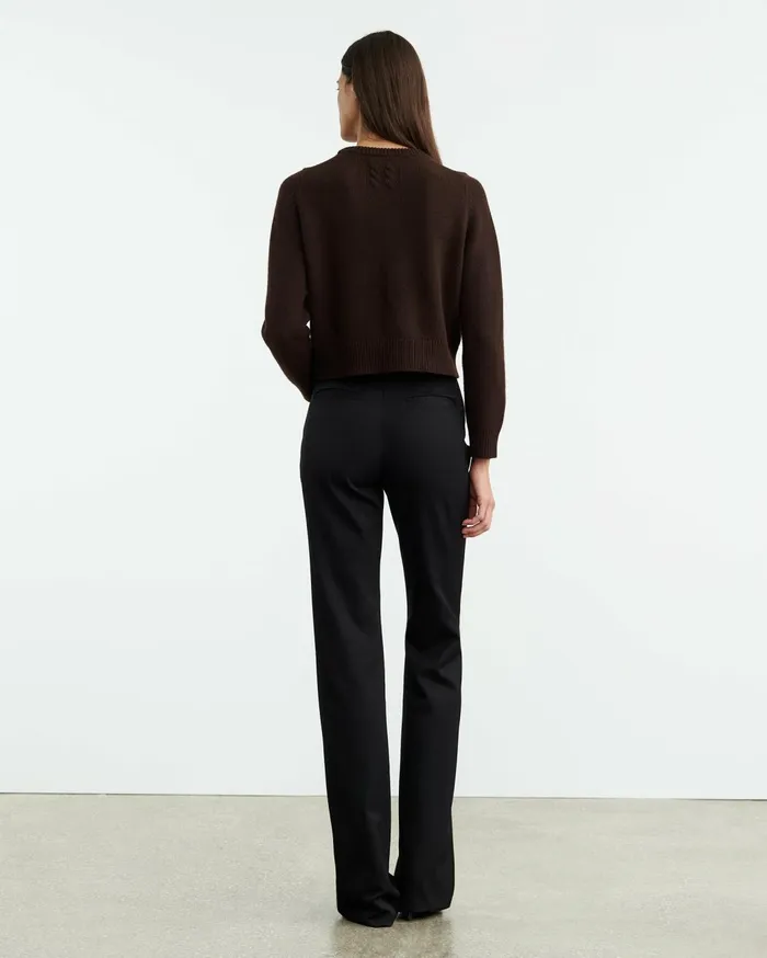 Nili Lotan POPPY SWEATER Espresso Women Knits and Sweaters