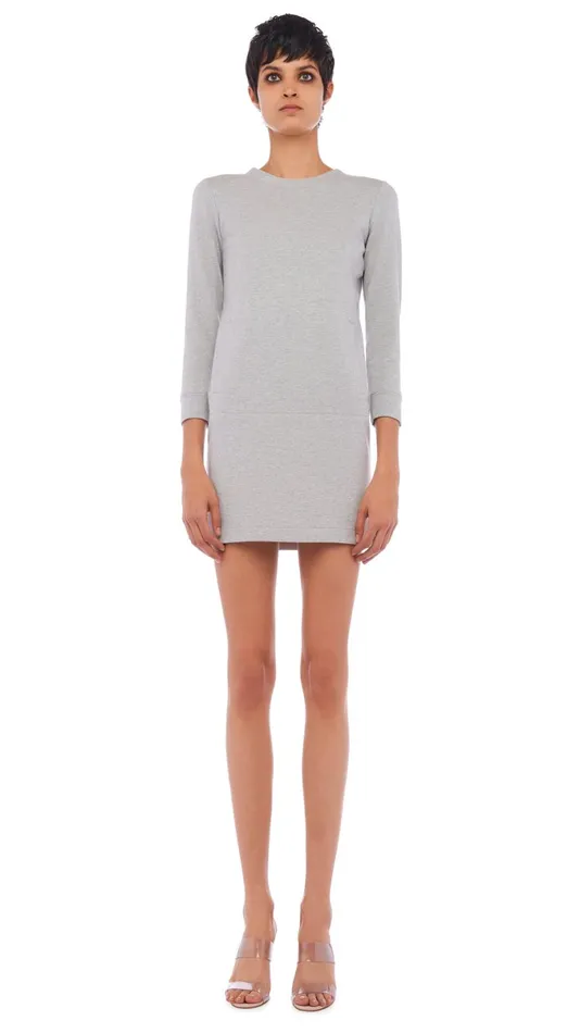 Norma Kamali Dresses 34 SLEEVE TAILORED MINI DRESS Light Heather Grey 8211 Clothing Norma Kamali Dresses 34 SLEEVE TAILORED MINI DRESS Light Heather Grey 8211 Clothing