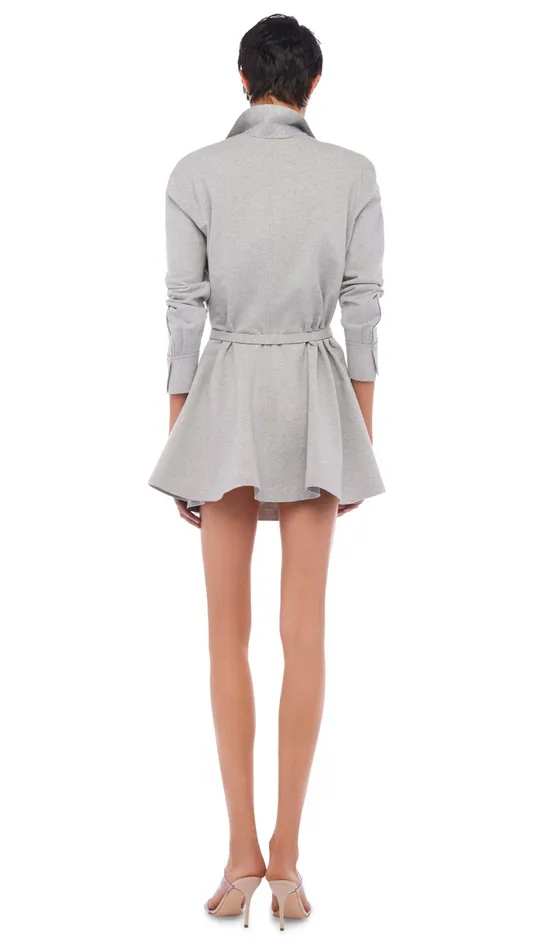 Norma Kamali Dresses BF NK SHIRT A LINE MINI DRESS Light Heather Grey 8211 Clothing