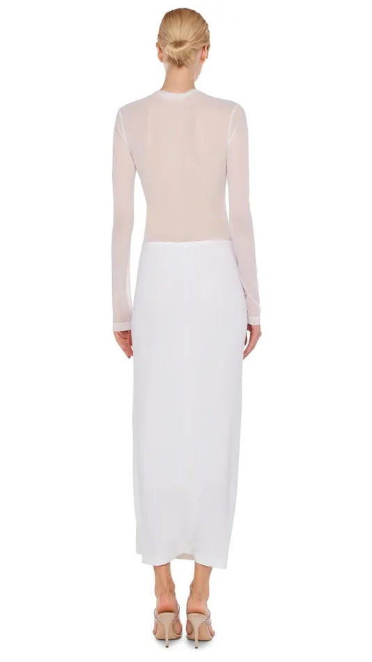 Norma Kamali Dresses DASH DASH SIDE SLIT GOWN Snow Whitesnow White 8211 Clothing Norma Kamali Dresses DASH DASH SIDE SLIT GOWN Snow Whitesnow White 8211 Clothing