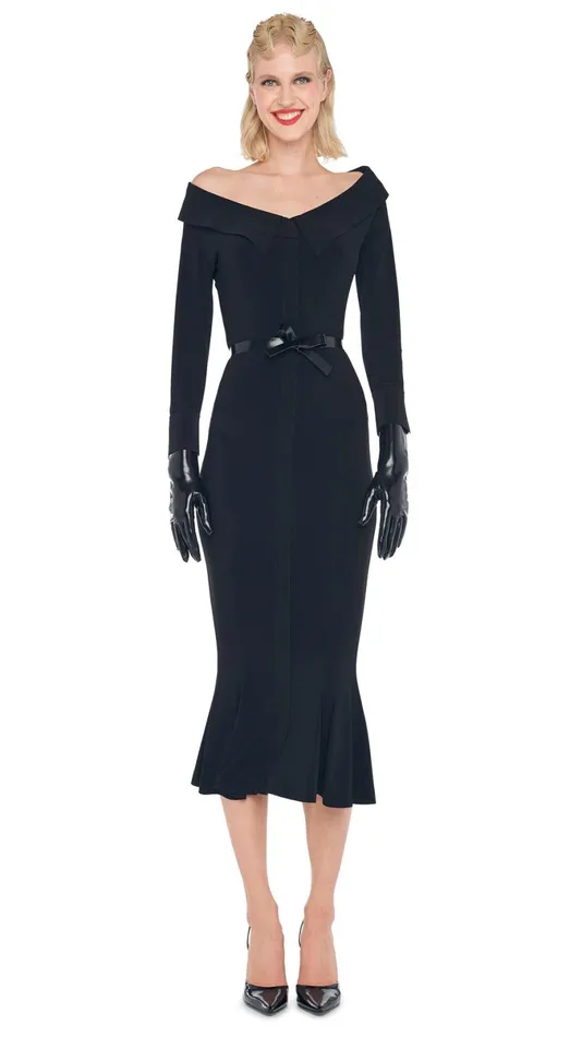 Norma Kamali Dresses OFF SHOULDER FISHTAIL DRESS Black 8211 Clothing