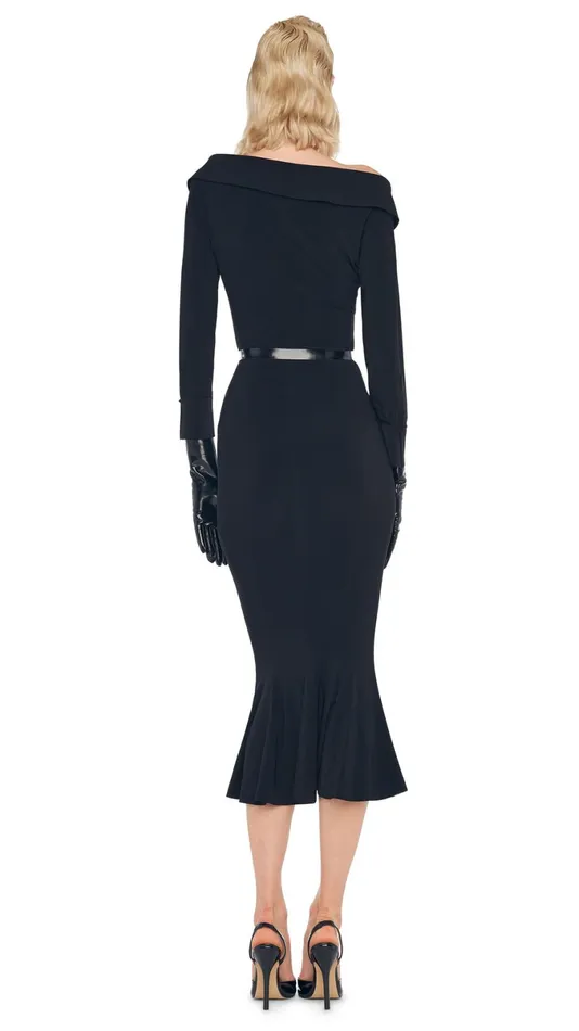Norma Kamali Dresses OFF SHOULDER FISHTAIL DRESS Black 8211 Clothing