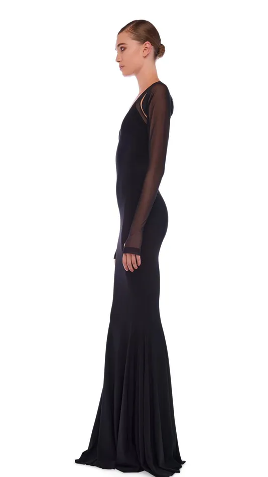 Norma Kamali Dresses RACER FISHTAIL GOWN Black 8211 Clothing