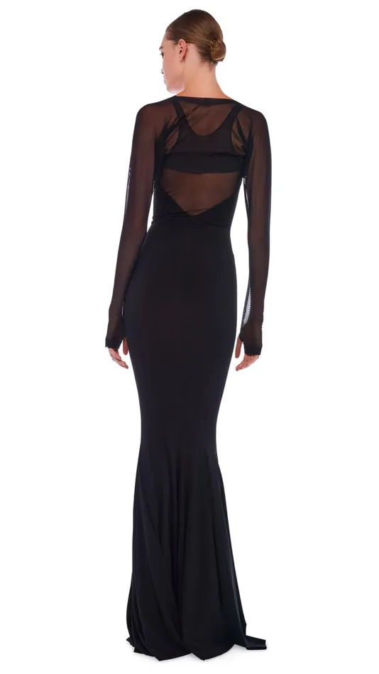 Norma Kamali Dresses RACER FISHTAIL GOWN Black 8211 Clothing