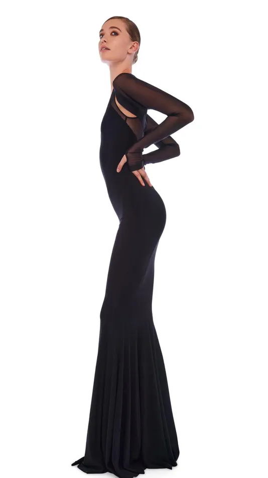 Norma Kamali Dresses RACER FISHTAIL GOWN Black 8211 Clothing