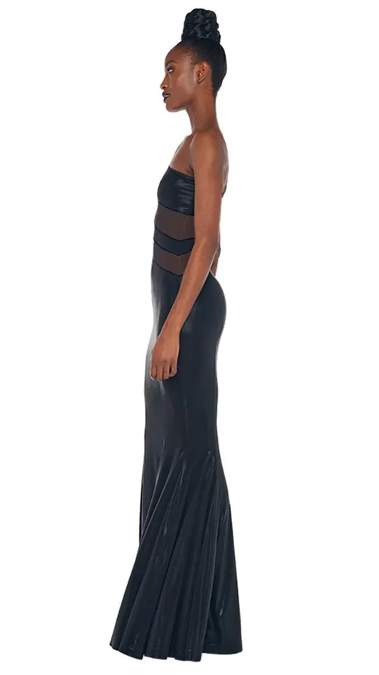 Norma Kamali Dresses SNAKE MESH FISHTAIL GOWN Blackblack Mesh 8211 Clothing