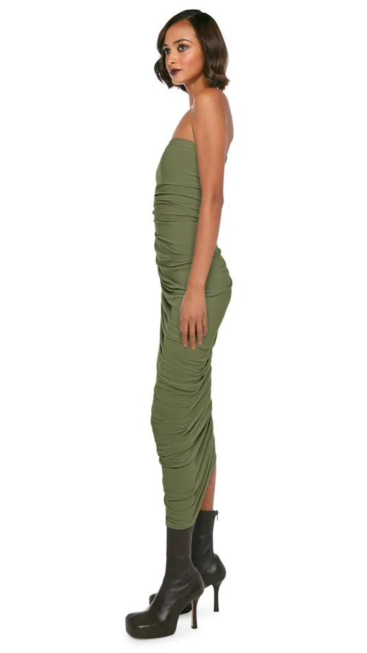 Norma Kamali Dresses STRAPLESS DIANA GOWN Military 8211 Clothing