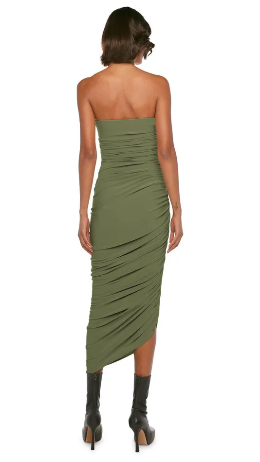 Norma Kamali Dresses STRAPLESS DIANA GOWN Military 8211 Clothing