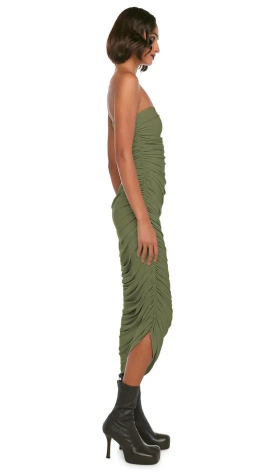 Norma Kamali Dresses STRAPLESS DIANA GOWN Military 8211 Clothing