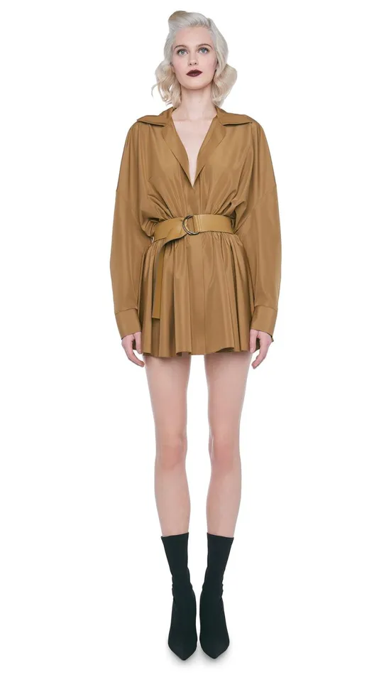 Norma Kamali Dresses SUPER OS BF NK SHIRT MINI DRESS Woods 8211 Clothing