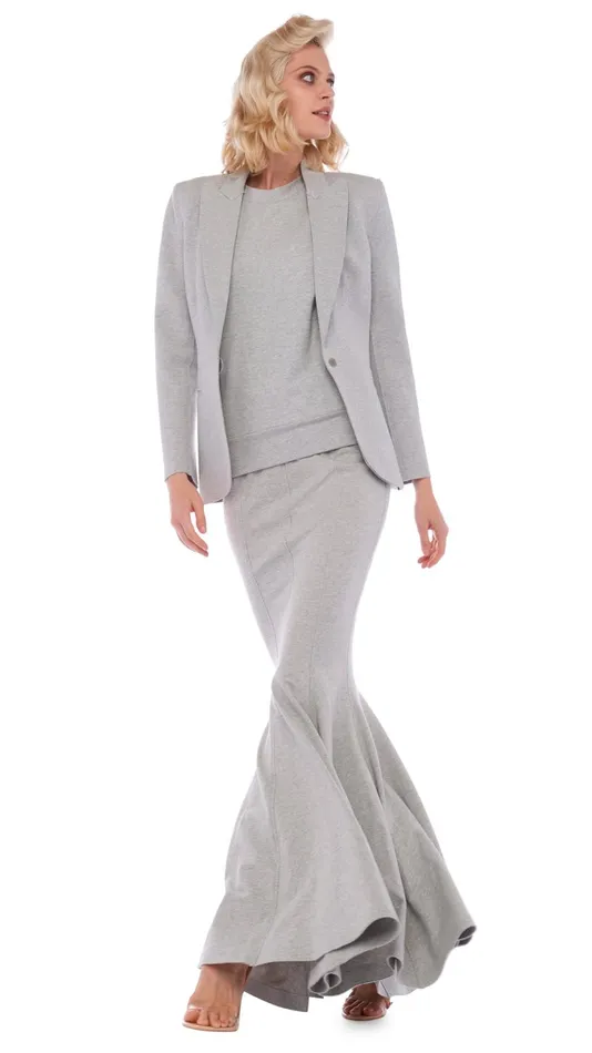 Norma Kamali Jackets CLASSIC SINGLE BREASTED JACKET Light Heather Grey 8211 Clothing Norma Kamali Jackets CLASSIC SINGLE BREASTED JACKET Light Heather Grey 8211 Clothing