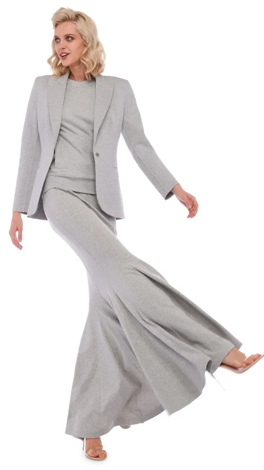 Norma Kamali Jackets CLASSIC SINGLE BREASTED JACKET Light Heather Grey 8211 Clothing Norma Kamali Jackets CLASSIC SINGLE BREASTED JACKET Light Heather Grey 8211 Clothing