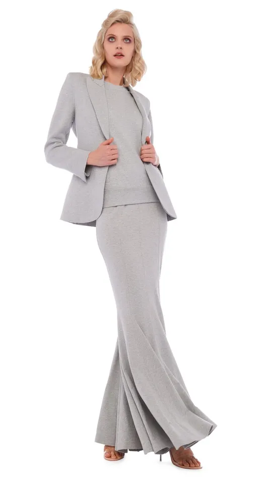 Norma Kamali Jackets CLASSIC SINGLE BREASTED JACKET Light Heather Grey 8211 Clothing Norma Kamali Jackets CLASSIC SINGLE BREASTED JACKET Light Heather Grey 8211 Clothing