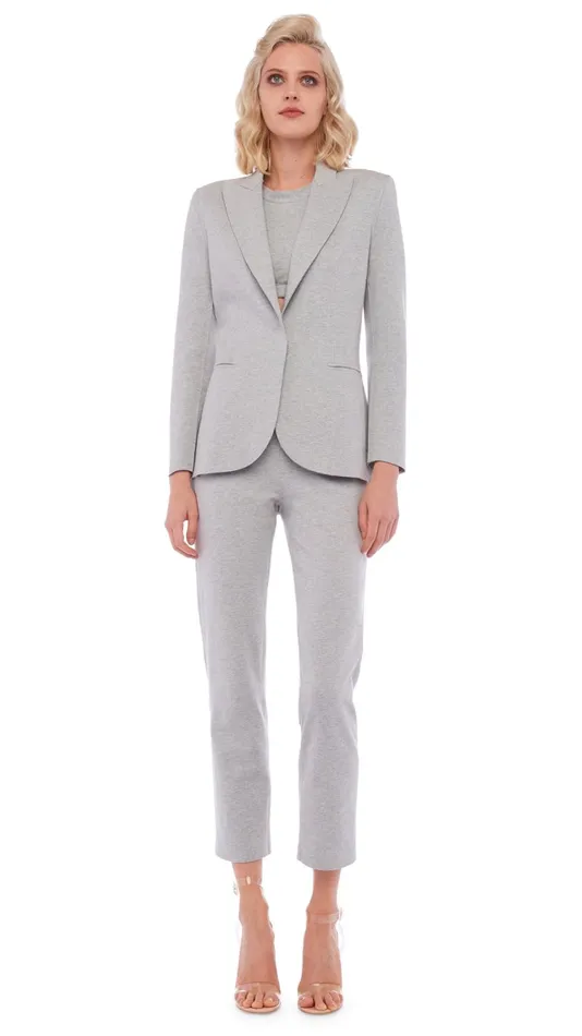 Norma Kamali Jackets CLASSIC SINGLE BREASTED JACKET Light Heather Grey 8211 Clothing Norma Kamali Jackets CLASSIC SINGLE BREASTED JACKET Light Heather Grey 8211 Clothing