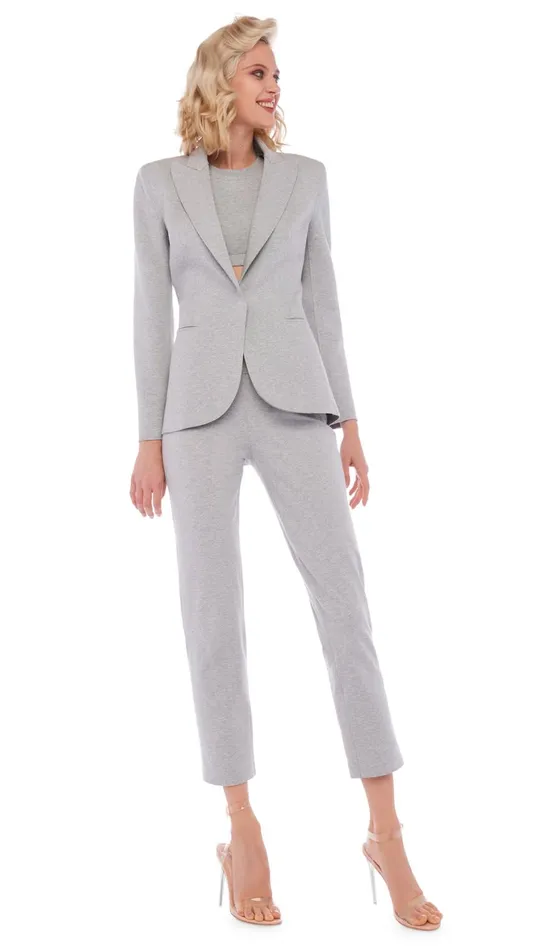 Norma Kamali Jackets CLASSIC SINGLE BREASTED JACKET Light Heather Grey 8211 Clothing Norma Kamali Jackets CLASSIC SINGLE BREASTED JACKET Light Heather Grey 8211 Clothing