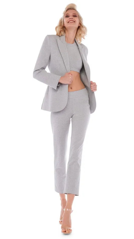 Norma Kamali Jackets CLASSIC SINGLE BREASTED JACKET Light Heather Grey 8211 Clothing Norma Kamali Jackets CLASSIC SINGLE BREASTED JACKET Light Heather Grey 8211 Clothing