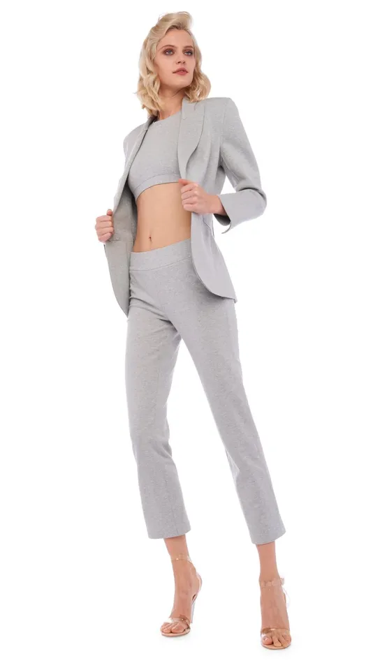 Norma Kamali Jackets CLASSIC SINGLE BREASTED JACKET Light Heather Grey 8211 Clothing Norma Kamali Jackets CLASSIC SINGLE BREASTED JACKET Light Heather Grey 8211 Clothing