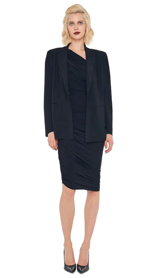 Norma Kamali Wardrobe DIANA DRESS TO KNEE With EASY FIT SINGLE BREASTED JACKET 8211 Clothing Norma Kamali Wardrobe DIANA DRESS TO KNEE With EASY FIT SINGLE BREASTED JACKET 8211 Clothing
