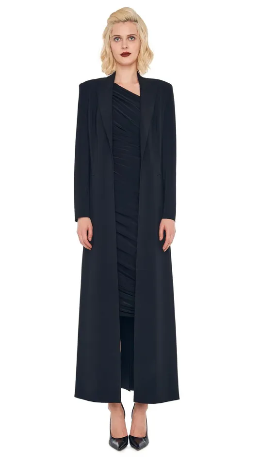Norma Kamali Wardrobe DIANA DRESS TO KNEE With SINGLE BREASTED COAT 8211 Clothing Norma Kamali Wardrobe DIANA DRESS TO KNEE With SINGLE BREASTED COAT 8211 Clothing