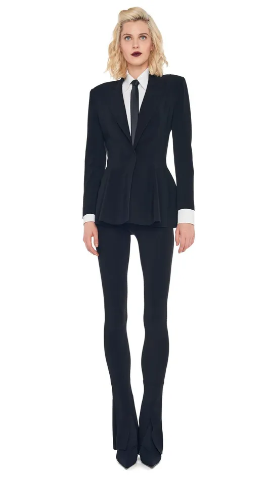 Norma Kamali Wardrobe SPAT LEGGING With SINGLE BREASTED PEPLUM JACKET 8211 Clothing