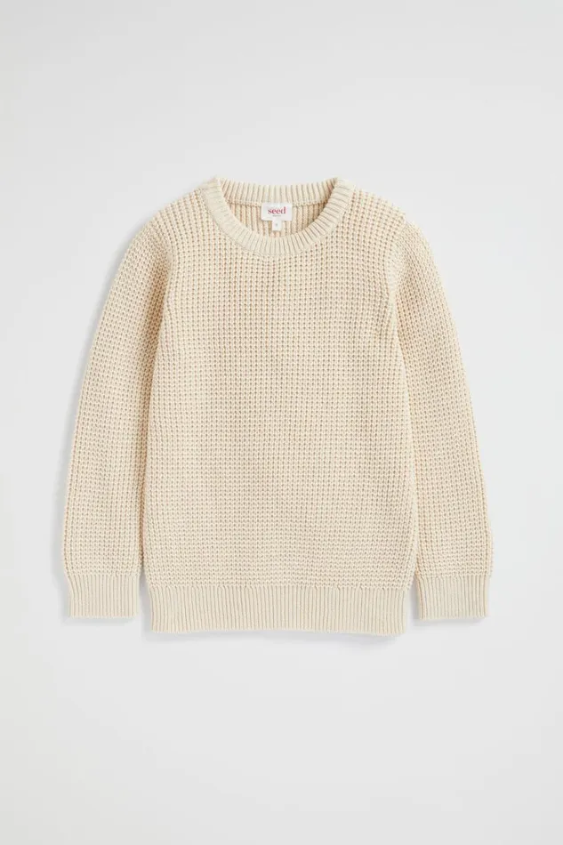 Occasion Boy Seed Heritage Waffle Knit Rich Cream