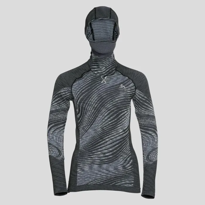 Odlo Base Layers The Blackcomb Long Sleeve With Facemask Black 8211 Space Dye 8211 Women