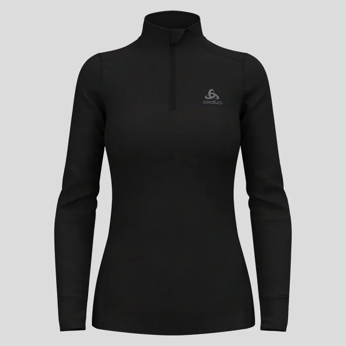 Odlo Base Layers The Natural Merino 200 Base Layer HalfZip Black 8211 Women