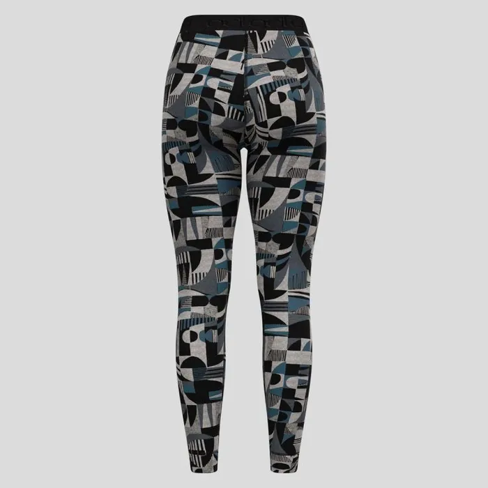 Odlo Base Layers The Natural Merino Warm Jacquard Base Layer Bottoms Provincial Blue 8211 Black 8211 Women