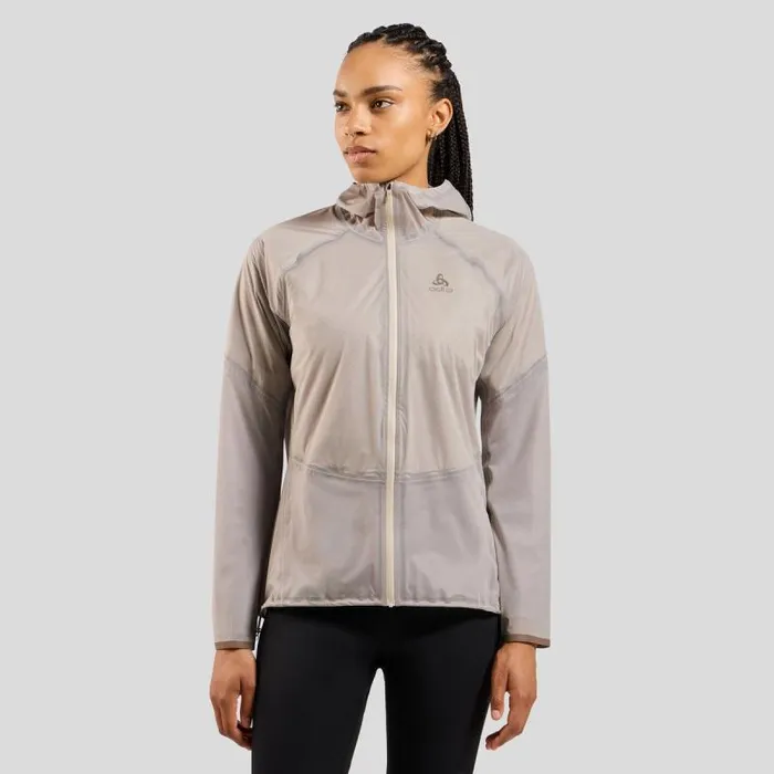 Odlo Jackets and Vests The Dual Dry Performance Knit Waterproof Insulated Running Jacket Silver Cloud 8211 Women