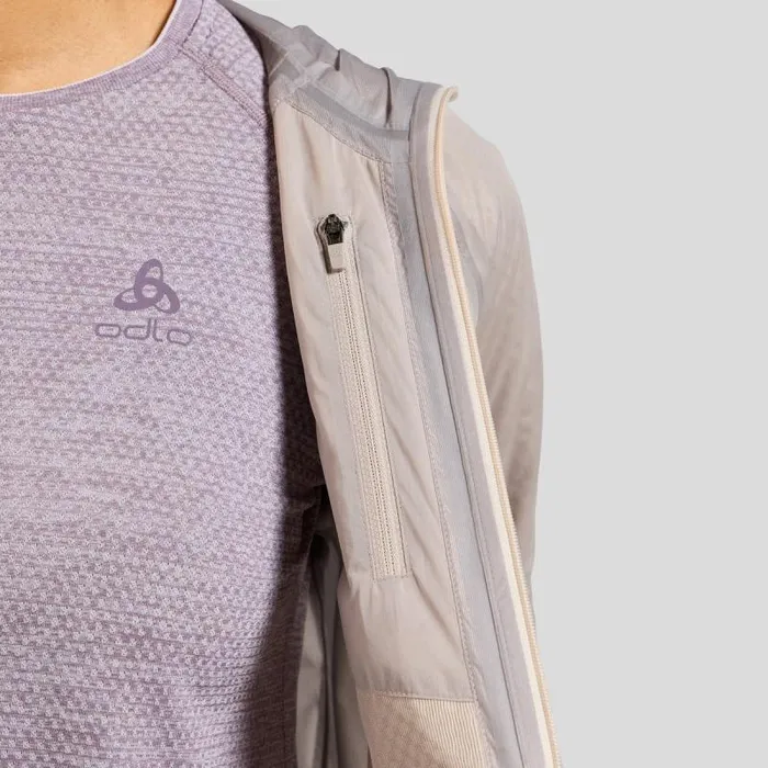 Odlo Jackets and Vests The Dual Dry Performance Knit Waterproof Insulated Running Jacket Silver Cloud 8211 Women