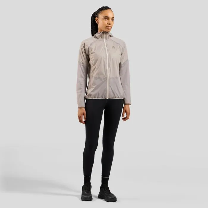 Odlo Jackets and Vests The Dual Dry Performance Knit Waterproof Insulated Running Jacket Silver Cloud 8211 Women