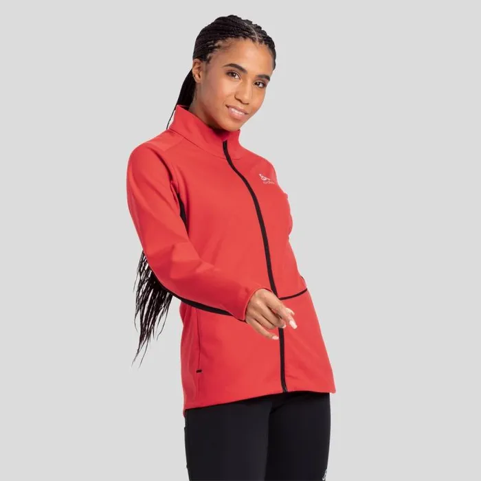Odlo Jackets and Vests The Markenes CrossCountry Jacket Poppy Red 8211 Black 8211 Women
