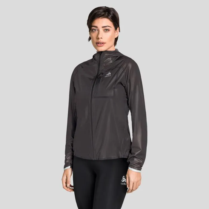 Odlo Jackets and Vests The Zeroweight Dual Dry Performance Knit Waterproof Running Jacket Black 8211 Women
