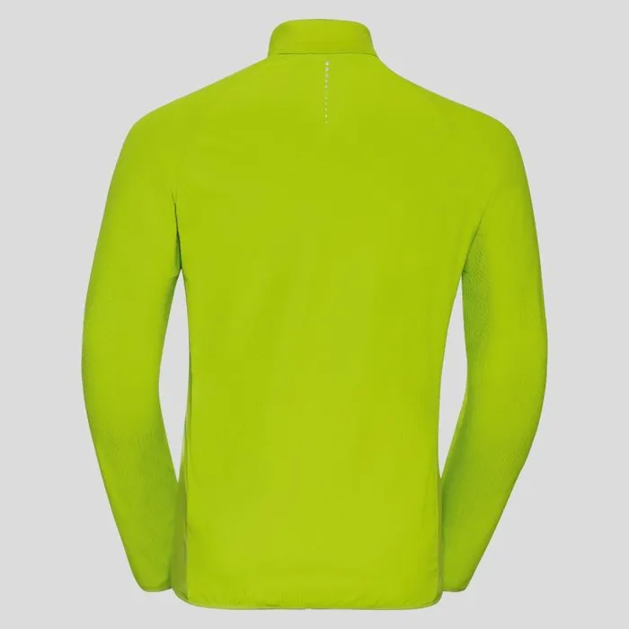 Odlo Jackets and Vests The Zeroweight Warm Hybrid Running Jacket Lime Green 8211 Black 8211 Men