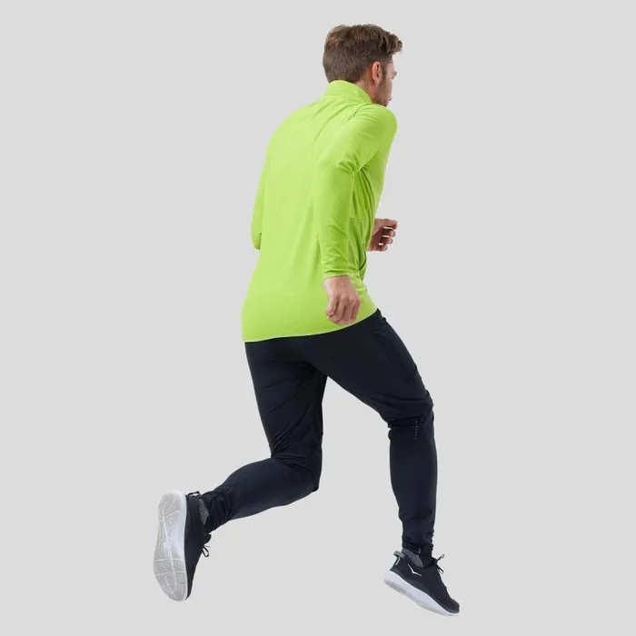 Odlo Jackets and Vests The Zeroweight Warm Hybrid Running Jacket Lime Green 8211 Black 8211 Men