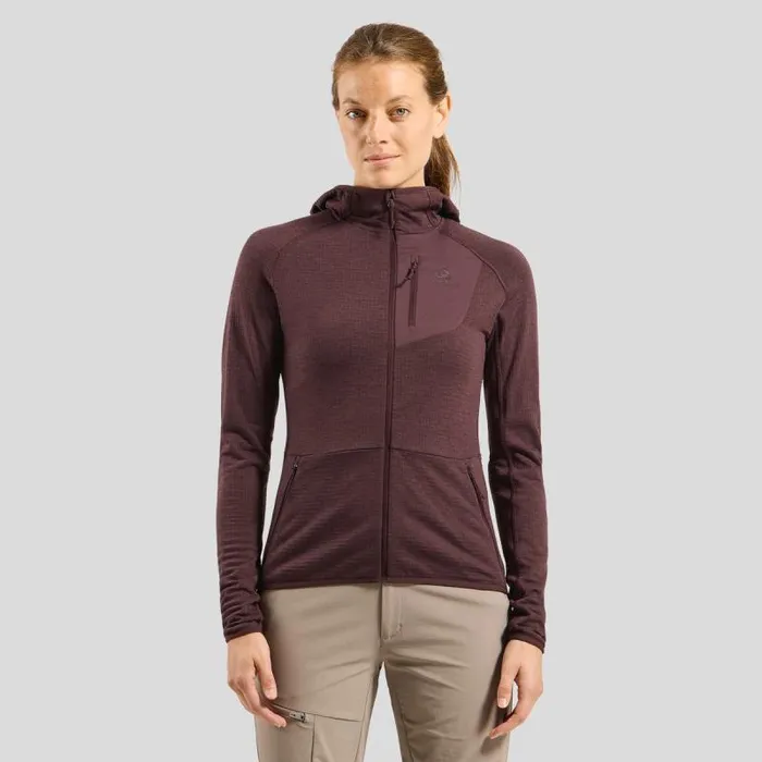Odlo Mid Layers and Longsleeves The Ascent Mid Layer Hooded Zip Fudge 8211 Women Odlo Mid Layers and Longsleeves The Ascent Mid Layer Hooded Zip Fudge 8211 Women