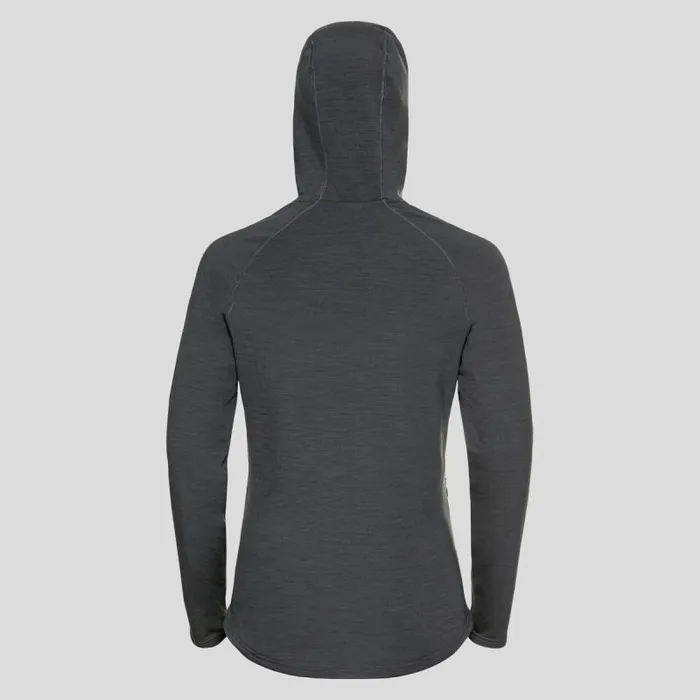 Odlo Mid Layers and Longsleeves The Ascent Performance Wool Warm Mid Layer Hooded Zip Odlo Graphite Grey 8211 Women