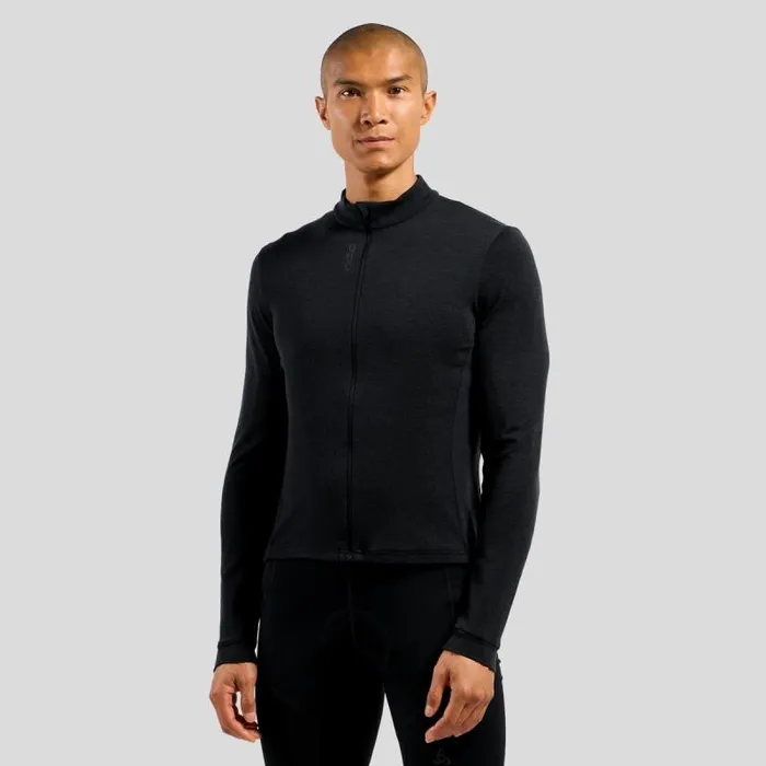 Odlo Mid Layers and Longsleeves The Performance Wool Long Sleeve Cycling Jersey Black 8211 Men Odlo Mid Layers and Longsleeves The Performance Wool Long Sleeve Cycling Jersey Black 8211 Men