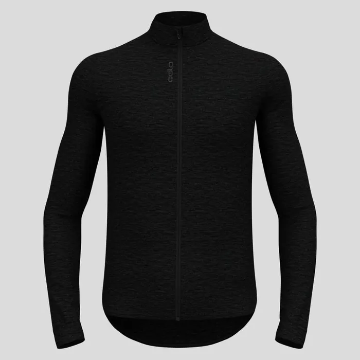 Odlo Mid Layers and Longsleeves The Performance Wool Long Sleeve Cycling Jersey Black 8211 Men