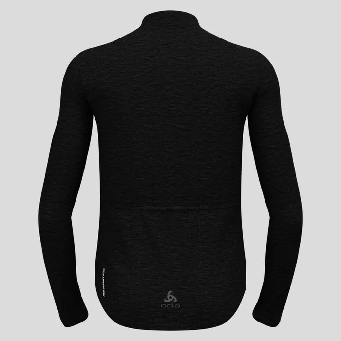 Odlo Mid Layers and Longsleeves The Performance Wool Long Sleeve Cycling Jersey Black 8211 Men